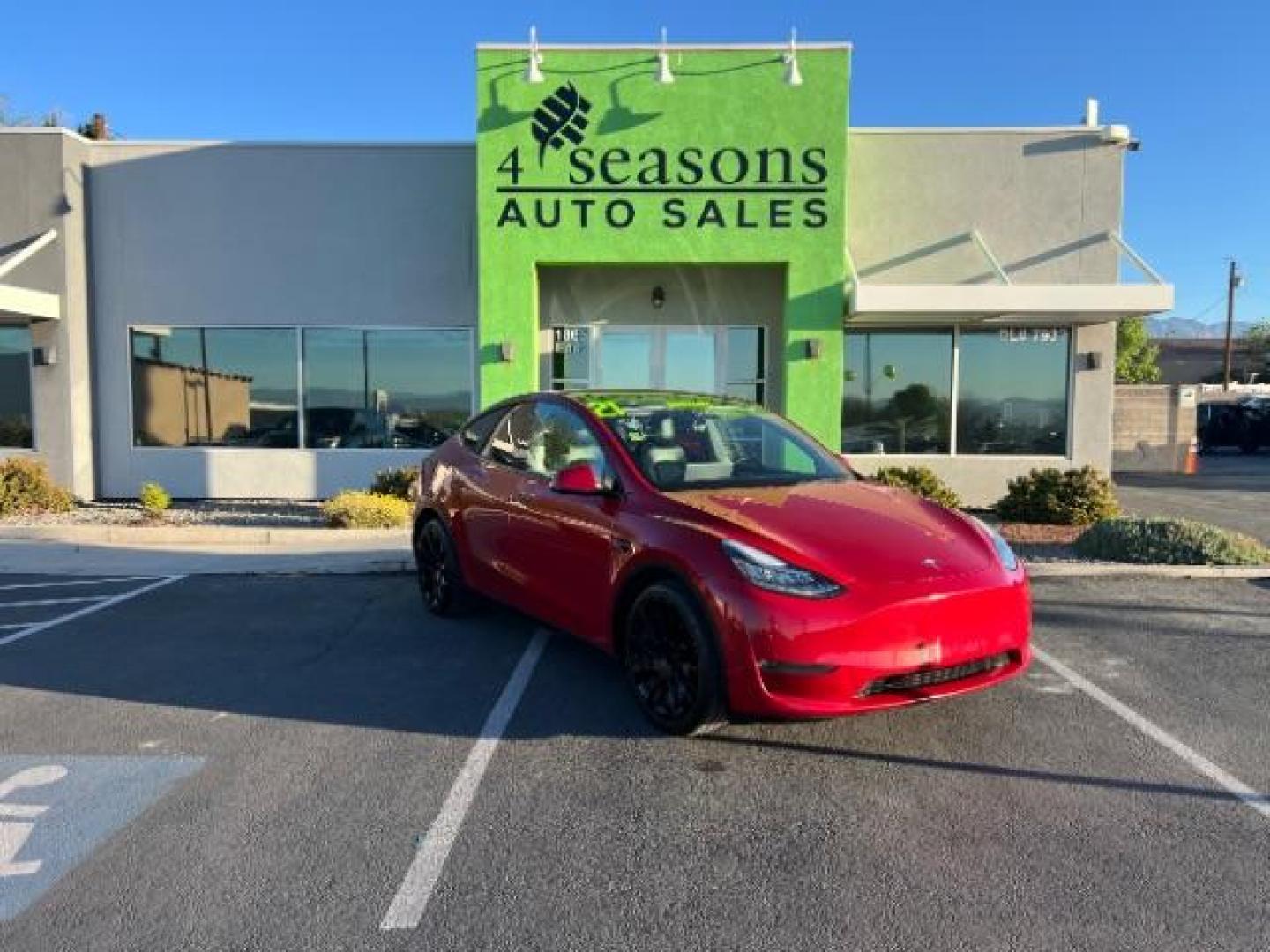 2021 Red Multi-Coat /Black Tesla Model Y Long Range Dual Motor All-Wheel Drive (5YJYGAEE4MF) with an ELECTRIC engine, Electric transmission, located at 1865 East Red Hills Pkwy, St. George, 84770, (435) 628-0023, 37.120850, -113.543640 - Photo#0