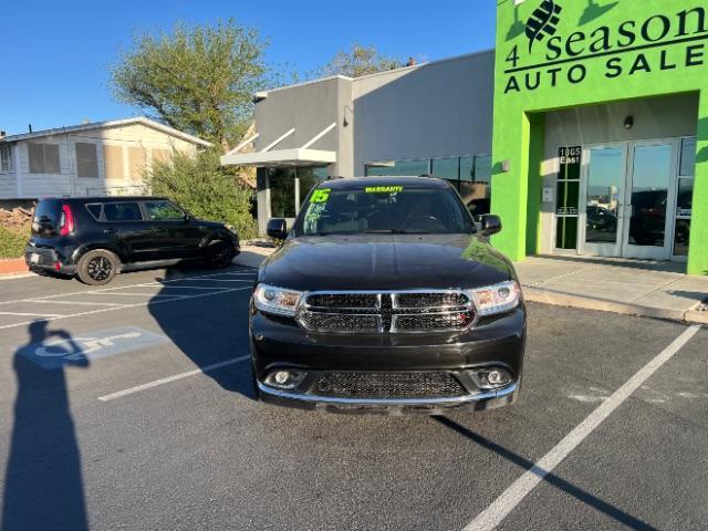 2015 Brilliant Black Crystal Pearlcoat /Black Dodge Durango SXT (1C4RDJAG6FC) with an 3.6L V-6 DOHC engine, Automatic transmission, located at 1865 East Red Hills Pkwy, St. George, 84770, (435) 628-0023, 37.120850, -113.543640 - We specialize in helping ALL people get the best financing available. No matter your credit score, good, bad or none we can get you an amazing rate. Had a bankruptcy, divorce, or repossessions? We give you the green light to get your credit back on the road. Low down and affordable payments that fit - Photo#1