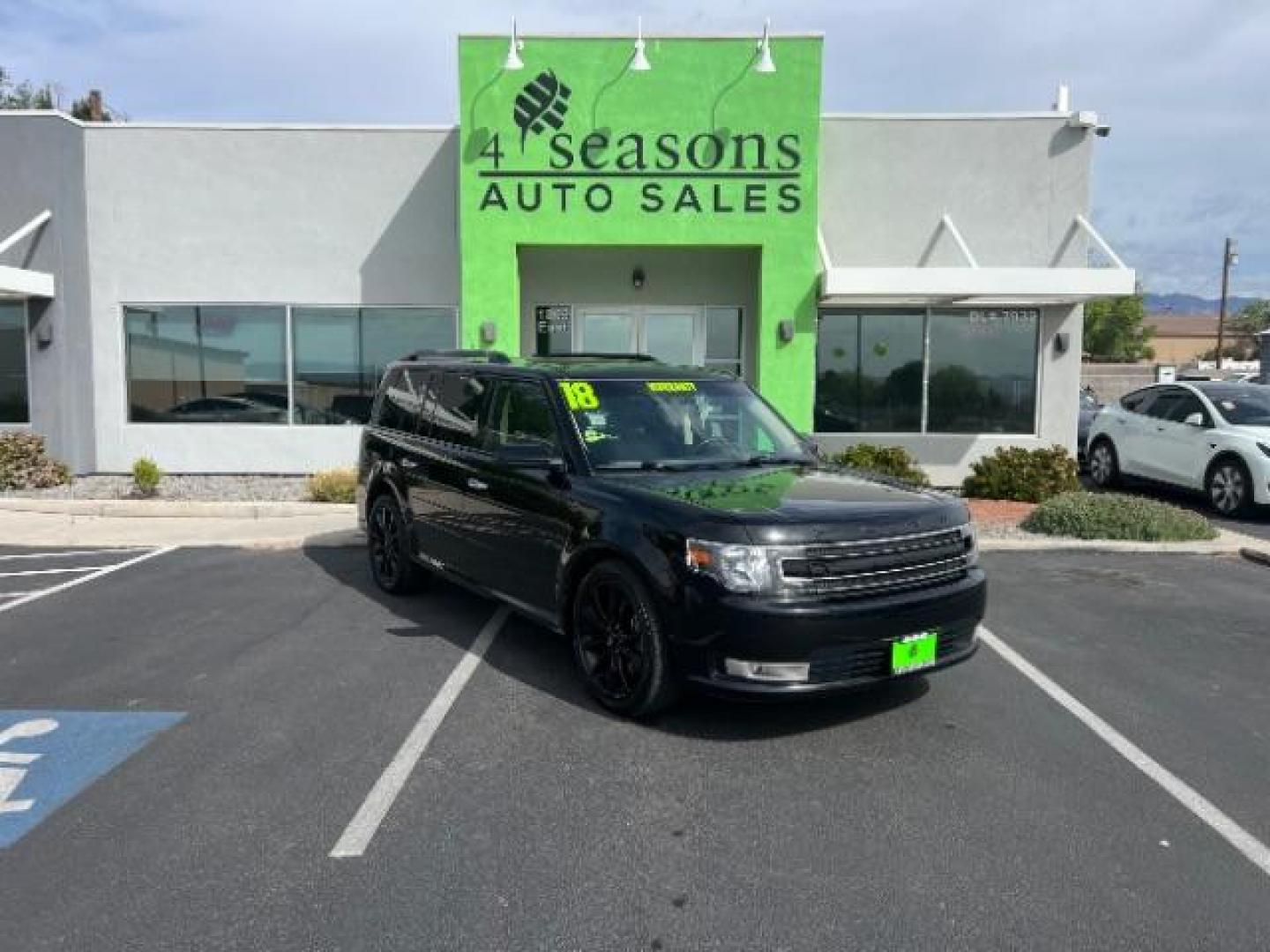 2018 Shadow Black /Charcoal Black Ford Flex SEL (2FMGK5C85JB) with an 3.5L V-6 DOHC engine, Automatic transmission, located at 940 North Main Street, Cedar City, UT, 84720, (435) 628-0023, 37.692936, -113.061897 - We specialize in helping ALL people get the best financing available. No matter your credit score, good, bad or none we can get you an amazing rate. Had a bankruptcy, divorce, or repossessions? We give you the green light to get your credit back on the road. Low down and affordable payments that fit - Photo#0