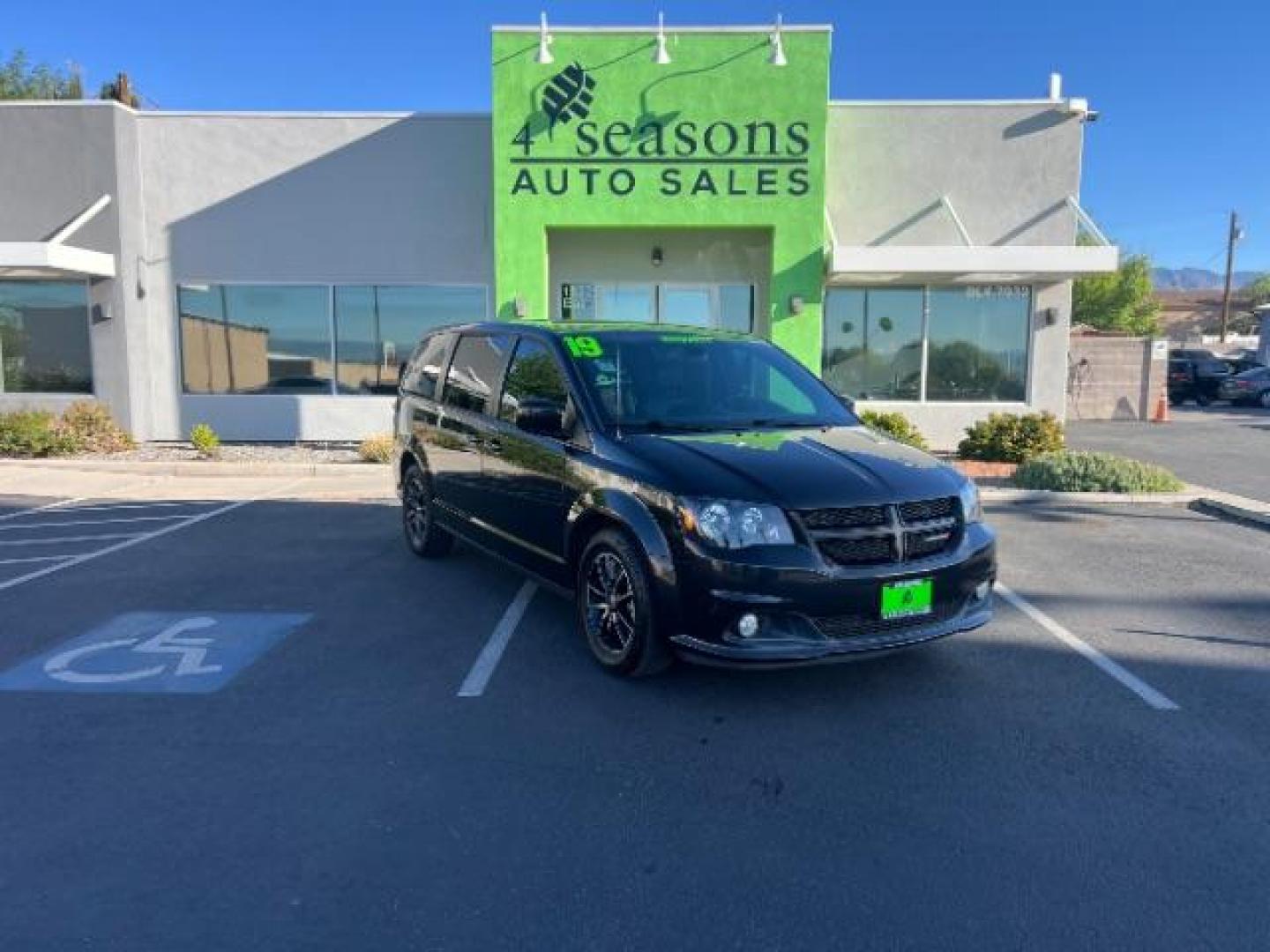 2019 Black Onyx Crystal Pearlcoat /Black Dodge Grand Caravan GT (2C4RDGEG1KR) with an Pentastar 3.6L V-6 DOHC engine, Automatic transmission, located at 1865 East Red Hills Pkwy, St. George, 84770, (435) 628-0023, 37.120850, -113.543640 - Want the sportier Grand Caravan with a little extra attitude? This Black Onyx 2019 Dodge Grand Caravan GT brings the Pentastar 3.6L V6, automatic transmission, front-wheel drive, and black interior - family van practicality with GT styling for Southern Utah. We specialize in in-house financing and- Photo#0