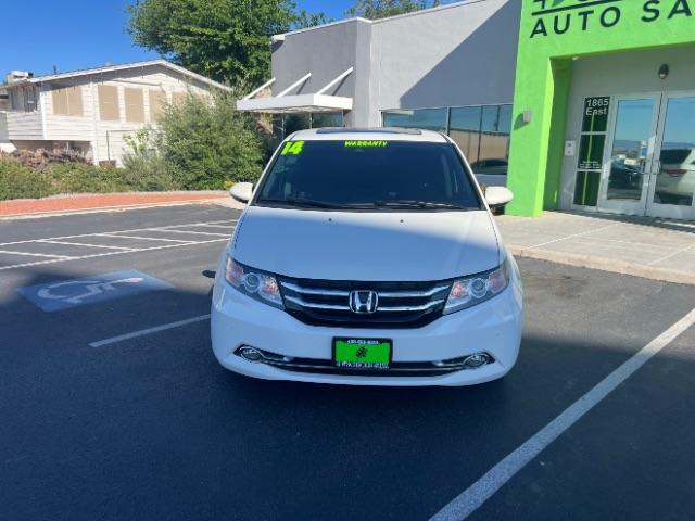 2014 White Diamond Pearl /Truffle Honda Odyssey Touring | Touring Elite (5FNRL5H99EB) with an 3.5L V-6 i-VTEC variable valve control engine, Automatic transmission, located at 1865 East Red Hills Pkwy, St. George, 84770, (435) 628-0023, 37.120850, -113.543640 - We specialize in helping ALL people get the best financing available. No matter your credit score, good, bad or none we can get you an amazing rate. Had a bankruptcy, divorce, or repossessions? We give you the green light to get your credit back on the road. Low down and affordable payments that fit - Photo#1