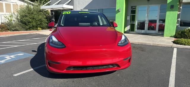 2020 Red Multi-Coat /Black Tesla Model Y Long Range Dual Motor All-Wheel Drive (5YJYGDEE0LF) , located at 1865 East Red Hills Pkwy, St. George, 84770, (435) 628-0023, 37.120850, -113.543640 - Excellent low miles Tesla Model Y Long Range, All Wheel Drive with ACCELERATION BOOST paid for ($2k upgrade) Fully transfer to the new owner. 5 Seats. It has HW3. Inside and outside in great shape. Tires are good but rims have some repaired curbrash. Dash wood trim has been painted, see pics. All - Photo#1