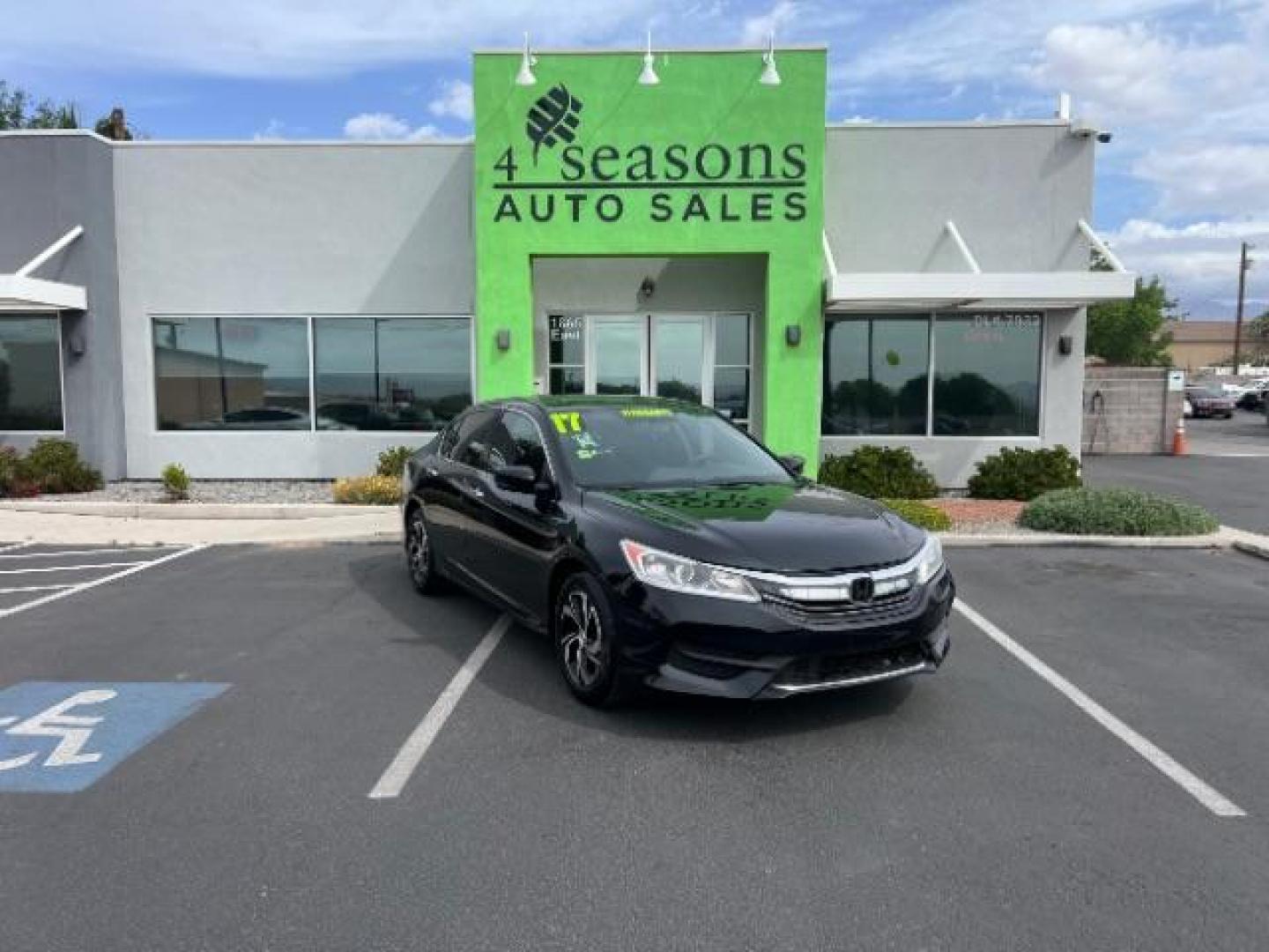2017 Crystal Black Pearl /Black Honda Accord LX (1HGCR2F32HA) with an 2.4L I-4 gasoline direct injection engine, Automatic transmission, located at 1865 East Red Hills Pkwy, St. George, 84770, (435) 628-0023, 37.120850, -113.543640- Photo#0