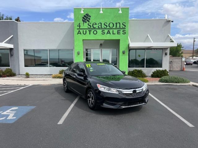 2017 Crystal Black Pearl /Black Honda Accord LX (1HGCR2F32HA) with an 2.4L I-4 gasoline direct injection engine, Automatic transmission, located at 1865 East Red Hills Pkwy, St. George, 84770, (435) 628-0023, 37.120850, -113.543640 - We specialize in helping ALL people get the best financing available. No matter your credit score, good, bad or none we can get you an amazing rate. Had a bankruptcy, divorce, or repossessions? We give you the green light to get your credit back on the road. Low down and affordable payments that fit - Photo#0