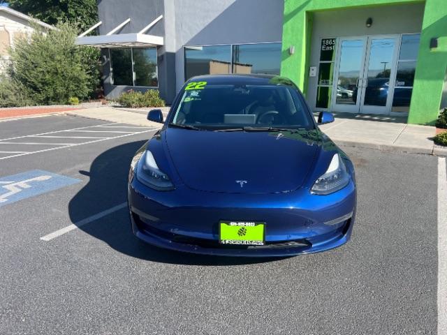 2022 Deep Blue Metallic /Black Tesla Model 3 Long Range Dual Motor All-Wheel Drive (5YJ3E1EB2NF) with an ELECTRIC engine, Electric transmission, located at 1865 East Red Hills Pkwy, St. George, 84770, (435) 628-0023, 37.120850, -113.543640 - Excellent Tesla Model 3 Long Range All Wheel Drive. HW3. in excellent condition. Tires are in great shape All our Teslas come with mobile charging kit. Battery is healthy. Gets 295 on full charge. Recurrent Battery Health Report 92% 2 owner Clean title, no accidents Still has remaining 120k mil - Photo#3