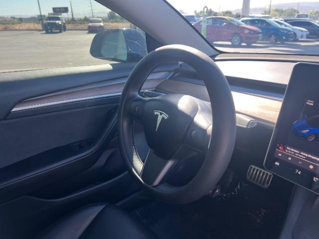 2022 Deep Blue Metallic /Black Tesla Model 3 Long Range Dual Motor All-Wheel Drive (5YJ3E1EB2NF) with an ELECTRIC engine, Electric transmission, located at 1865 East Red Hills Pkwy, St. George, 84770, (435) 628-0023, 37.120850, -113.543640 - Excellent Tesla Model 3 Long Range All Wheel Drive. HW3. in excellent condition. Tires are in great shape All our Teslas come with mobile charging kit. Battery is healthy. Gets 295 on full charge. Recurrent Battery Health Report 92% 2 owner Clean title, no accidents Still has remaining 120k mil - Photo#29