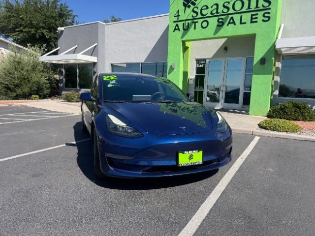 2022 Deep Blue Metallic /Black Tesla Model 3 Long Range Dual Motor All-Wheel Drive (5YJ3E1EB2NF) with an ELECTRIC engine, Electric transmission, located at 1865 East Red Hills Pkwy, St. George, 84770, (435) 628-0023, 37.120850, -113.543640 - Excellent Tesla Model 3 Long Range All Wheel Drive. HW3. in excellent condition. Tires are in great shape All our Teslas come with mobile charging kit. Battery is healthy. Gets 295 on full charge. Recurrent Battery Health Report 92% 2 owner Clean title, no accidents Still has remaining 120k mil - Photo#33