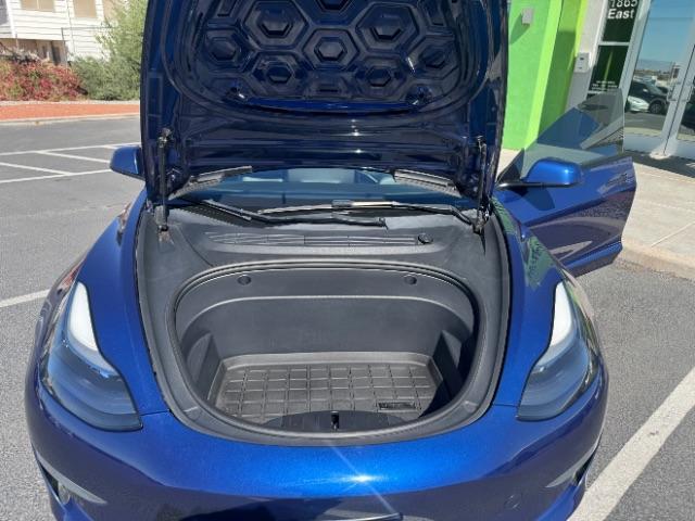 2022 Deep Blue Metallic /Black Tesla Model 3 Long Range Dual Motor All-Wheel Drive (5YJ3E1EB2NF) with an ELECTRIC engine, Electric transmission, located at 1865 East Red Hills Pkwy, St. George, 84770, (435) 628-0023, 37.120850, -113.543640 - Excellent Tesla Model 3 Long Range All Wheel Drive. HW3. in excellent condition. Tires are in great shape All our Teslas come with mobile charging kit. Battery is healthy. Gets 295 on full charge. Recurrent Battery Health Report 92% 2 owner Clean title, no accidents Still has remaining 120k mil - Photo#40