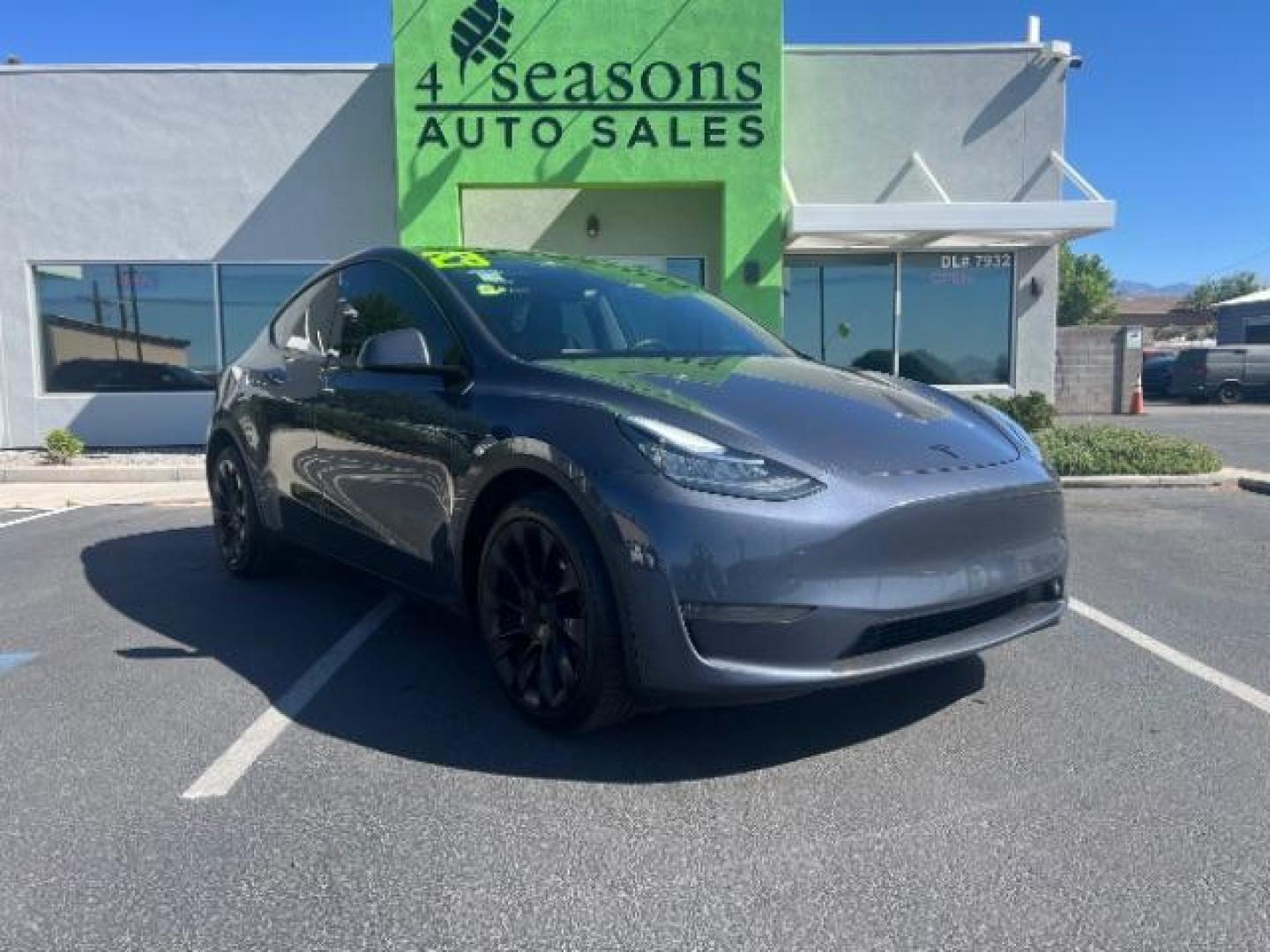 2023 Midnight Silver Metallic /Black Tesla Model Y Long Range Dual Motor All-Wheel Drive | AWD (7SAYGDEEXPA) with an ELECTRIC engine, Electric transmission, located at 1865 East Red Hills Pkwy, St. George, 84770, (435) 628-0023, 37.120850, -113.543640 - Excellent Tesla Model Y Long Range All Wheel Drive. HW3.. Excellent condition. All our Teslas come with charging kit. We also replace the cabin air filter, clean radiator and top off fluids Battery is healthy. Gets 265 on full charge. Clean title, no accidents, 1 Owner Still has remaining 120k- Photo#0