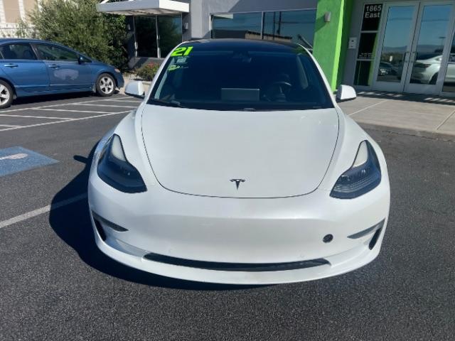 2021 Pearl White Multi-Coat /Black Tesla Model 3 Long Range (5YJ3E1EB6MF) with an ELECTRIC engine, Electric transmission, located at 1865 East Red Hills Pkwy, St. George, 84770, (435) 628-0023, 37.120850, -113.543640 - Photo#3