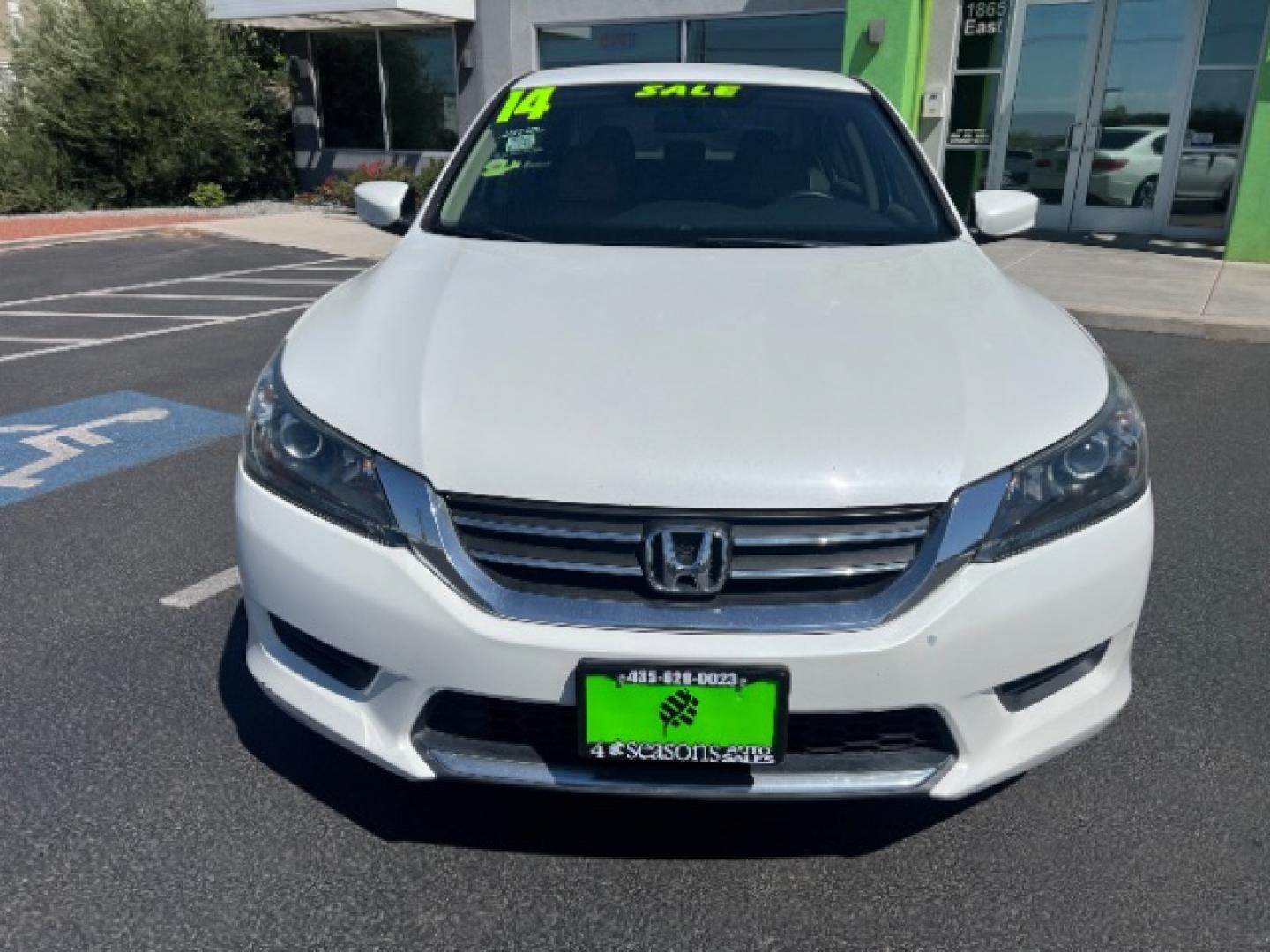 2014 White Orchid Pearl /Ivory Honda Accord LX (1HGCR2F37EA) with an 2.4L I-4 gasoline direct injection engine, Automatic transmission, located at 1865 East Red Hills Pkwy, St. George, 84770, (435) 628-0023, 37.120850, -113.543640- Photo#1