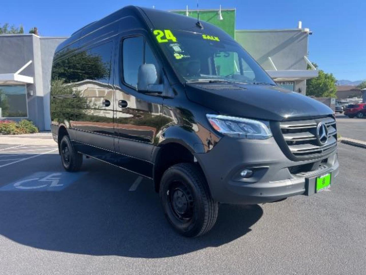2024 Jet Black /Black Mercedes-Benz Sprinter 2500 Standard Roof 4-Cyl Diesel HO (W1Z4NFVY7RP) with an 2L I-4 diesel direct injection engine, AUTOMATIC transmission, located at 1865 East Red Hills Pkwy, St. George, 84770, (435) 628-0023, 37.120850, -113.543640 - Beautiful all wheel drive SPRINTER AWD with 12 seats, Leather, High output engine, Power drivers seat, Heated drivers seat, Auto A/c with large rear A/C unit, 360 parking camera, Tow hitch, large radio screen. Tires are 50% This beast is ready for all your summertime adventures. 1 owner, no accid- Photo#0