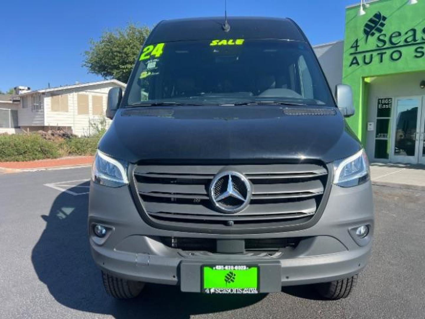 2024 Jet Black /Black Mercedes-Benz Sprinter 2500 Standard Roof 4-Cyl Diesel HO (W1Z4NFVY7RP) with an 2L I-4 diesel direct injection engine, AUTOMATIC transmission, located at 1865 East Red Hills Pkwy, St. George, 84770, (435) 628-0023, 37.120850, -113.543640 - Beautiful all wheel drive SPRINTER AWD with 12 seats, Leather, High output engine, Power drivers seat, Heated drivers seat, Auto A/c with large rear A/C unit, 360 parking camera, Tow hitch, large radio screen. Tires are 50% This beast is ready for all your summertime adventures. 1 owner, no accid- Photo#1