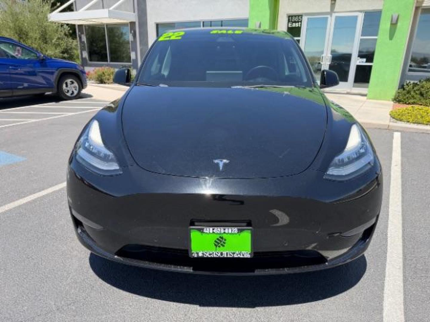2022 Solid Black /White/Black Tesla Model Y Long Range Dual Motor All-Wheel Drive (7SAYGAEE6NF) with an ELECTRIC engine, Electric transmission, located at 1865 East Red Hills Pkwy, St. George, 84770, (435) 628-0023, 37.120850, -113.543640 - Excellent Tesla Model Y Long Range All Wheel Drive. 3rd Row, 7 Seats HW3, Interior and exterior in great condition. Small scratches and dings as pictured. Every Tesla we sell has had cabin air filter replaced, radiator cleaned, fluids topped AND comes with a mobile charging kit! Battery is healthy- Photo#1