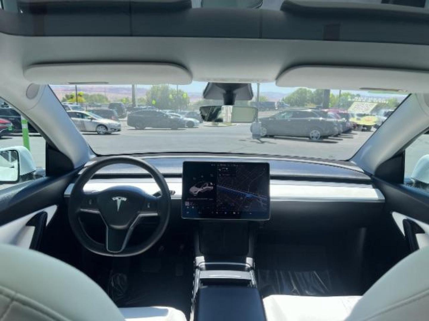 2021 Pearl White Multi-Coat /White/Black Tesla Model Y Long Range Dual Motor All-Wheel Drive (5YJYGDEE7MF) with an ELECTRIC engine, Electric transmission, located at 1865 East Red Hills Pkwy, St. George, 84770, (435) 628-0023, 37.120850, -113.543640 - Excellent Tesla Model Y Long Range All Wheel Drive. HW3, Interior and exterior in great condition. Small scratches and dings as pictured. Every Tesla we sell has had cabin air filter replaced, radiator cleaned, fluids topped AND comes with a mobile charging kit! Battery is healthy and gets 270 on- Photo#21