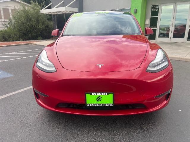 2022 Red Multi-Coat /Black Tesla Model Y Long Range Dual Motor All-Wheel Drive (7SAYGDEE8NF) with an ELECTRIC engine, Electric transmission, located at 1865 East Red Hills Pkwy, St. George, 84770, (435) 628-0023, 37.120850, -113.543640 - Excellent Tesla Model Y Long Range All Wheel Drive. HW3, Interior and exterior in great condition. Small scratches and dings as pictured. Every Tesla we sell has had cabin air filter replaced, radiator cleaned, fluids topped AND comes with a mobile charging kit! Battery is healthy and gets 270 on - Photo#3