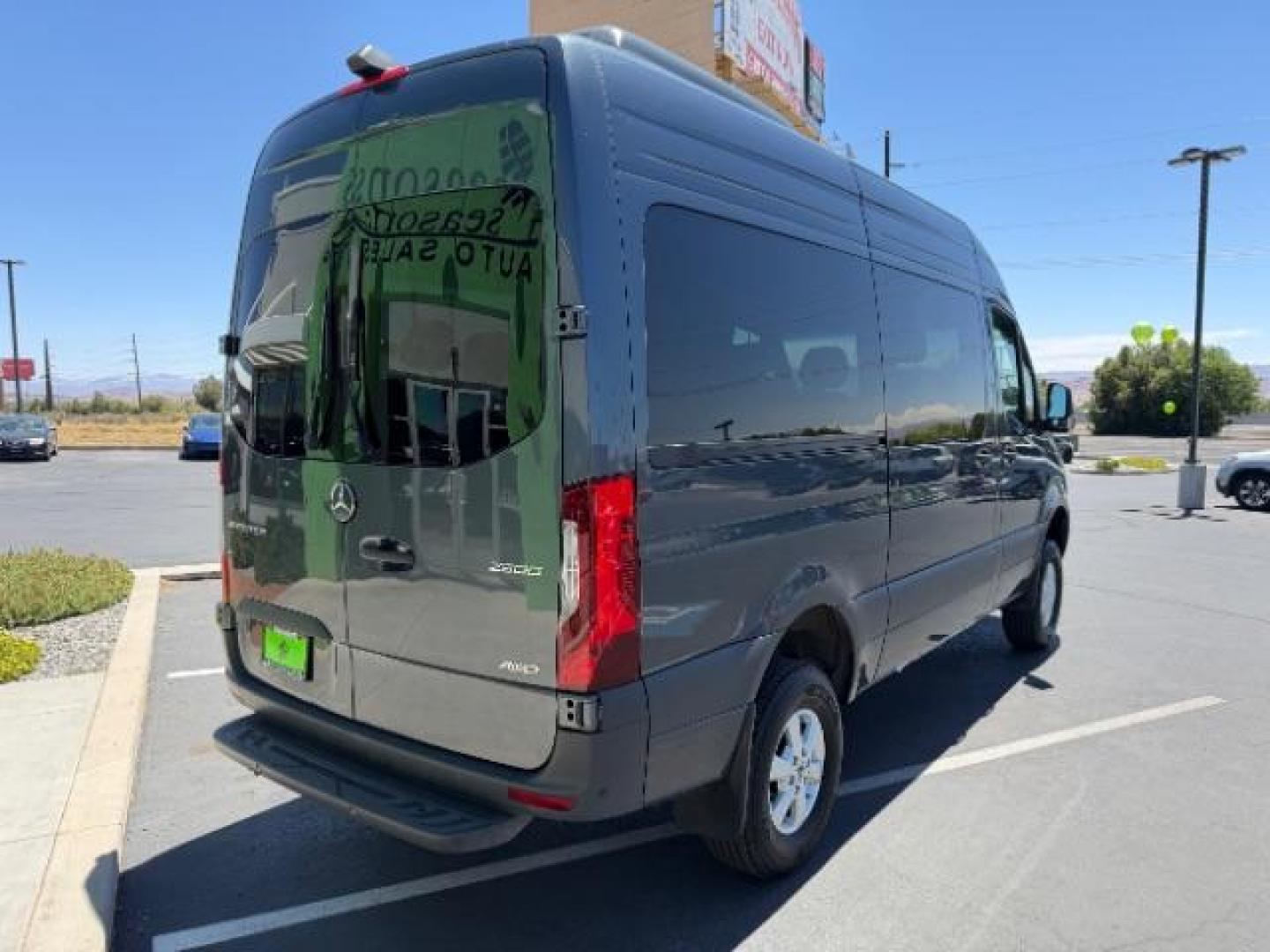 2024 Graphite Grey /Black Mercedes-Benz Sprinter 2500 High Roof 107 inches (W1Z4NFVY5RP) with an 2L I-4 diesel direct injection engine, AUTOMATIC transmission, located at 1865 East Red Hills Pkwy, St. George, 84770, (435) 628-0023, 37.120850, -113.543640 - ALL WHEEL DRIVE, 12 Passenger, Leather, Upgraded A/C roof unit, 360 Camera, Rear step, Large info screen, High output engine. 1 Owner, NO accidents Optional Equipment XM4 - Acoustic Package $97 JA7 - Blind Spot Assist $504 L13 - Fog Lamp with Cornering Light Function $223 H15 - Heated Front Passe- Photo#4