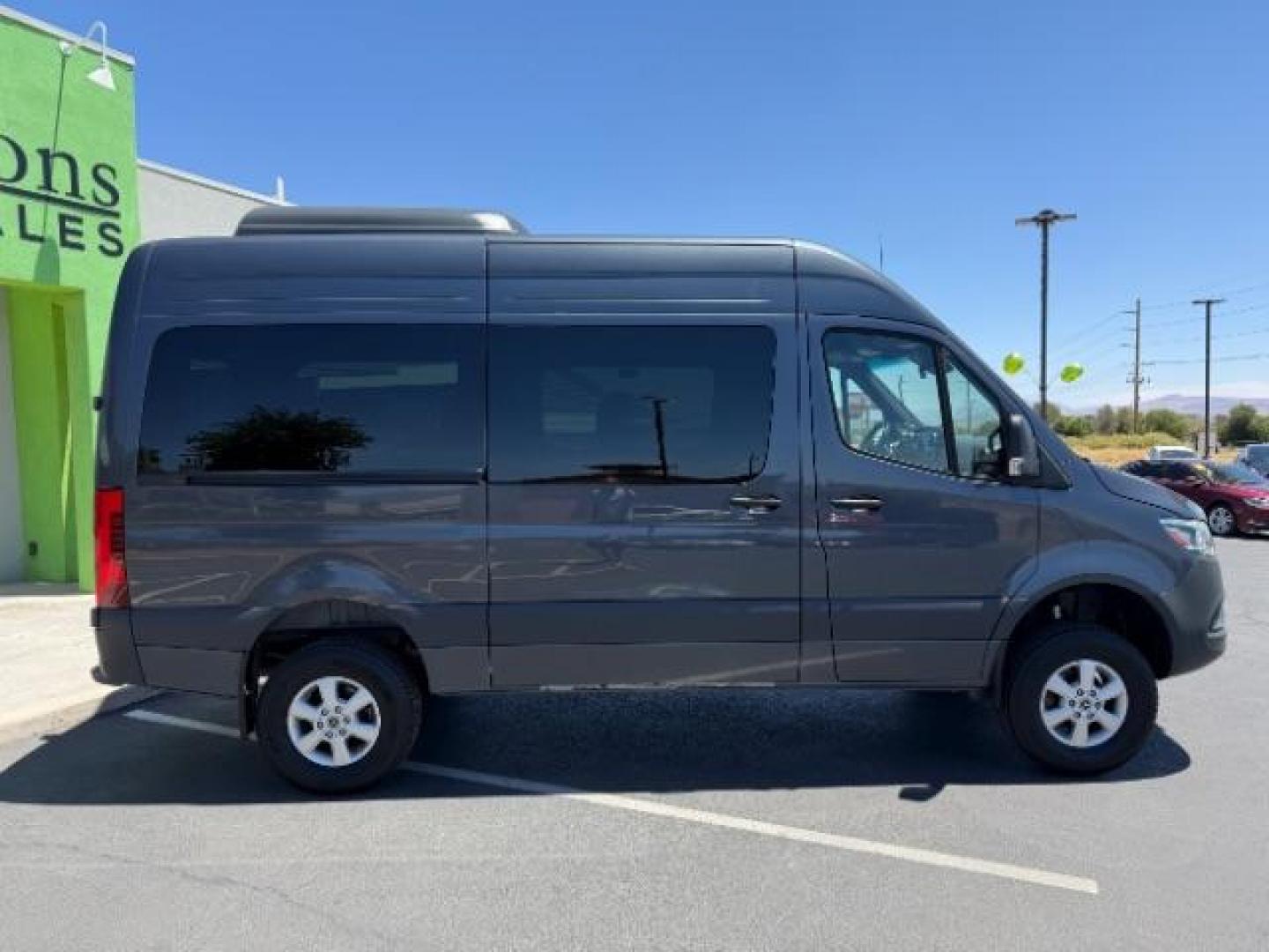2024 Graphite Grey /Black Mercedes-Benz Sprinter 2500 High Roof 107 inches (W1Z4NFVY5RP) with an 2L I-4 diesel direct injection engine, AUTOMATIC transmission, located at 1865 East Red Hills Pkwy, St. George, 84770, (435) 628-0023, 37.120850, -113.543640 - ALL WHEEL DRIVE, 12 Passenger, Leather, Upgraded A/C roof unit, 360 Camera, Rear step, Large info screen, High output engine. 1 Owner, NO accidents Optional Equipment XM4 - Acoustic Package $97 JA7 - Blind Spot Assist $504 L13 - Fog Lamp with Cornering Light Function $223 H15 - Heated Front Passe- Photo#9
