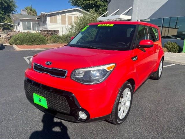 2016 Inferno Red /Gray 2-Tone Kia Soul + (KNDJP3A57G7) with an 2L I-4 gasoline direct injection engine, Automatic transmission, located at 940 North Main Street, Cedar City, UT, 84720, (435) 628-0023, 37.692936, -113.061897 - This 2016 Kia Soul + is $10,000 on the Cedar City lot. It shows 102,411 miles. Listed sales price includes $300 doc fee. 4 REASONS TO BUY FROM 4 SEASONS ~~CERTIFIED PREOWNED - This vehicle has gone through a 50 point inspection and road test. We fixed everything that was broken or worn out. On av- Photo#2