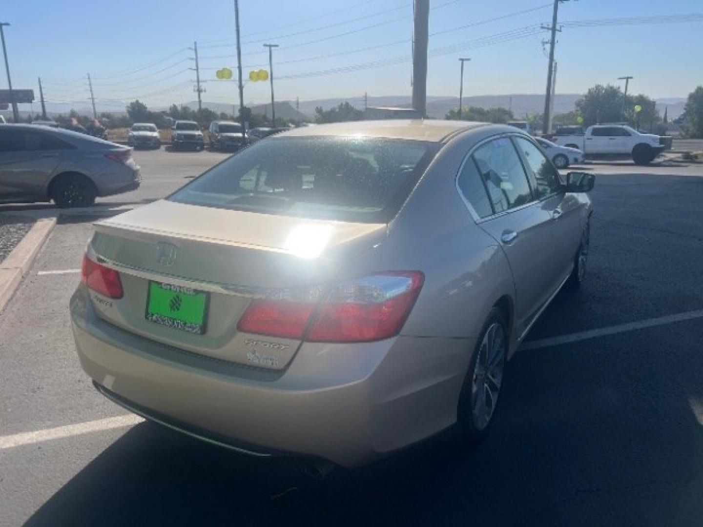 2015 Champagne Frost Pearl /Black Honda Accord Sport (1HGCR2F53FA) with an 2.4L I-4 gasoline direct injection engine, Automatic transmission, located at 940 North Main Street, Cedar City, UT, 84720, (435) 628-0023, 37.692936, -113.061897 - We specialize in helping ALL people get the best financing available. No matter your credit score, good, bad or none we can get you an amazing rate. Had a bankruptcy, divorce, or repossessions? We give you the green light to get your credit back on the road. Low down and affordable payments that fit- Photo#6