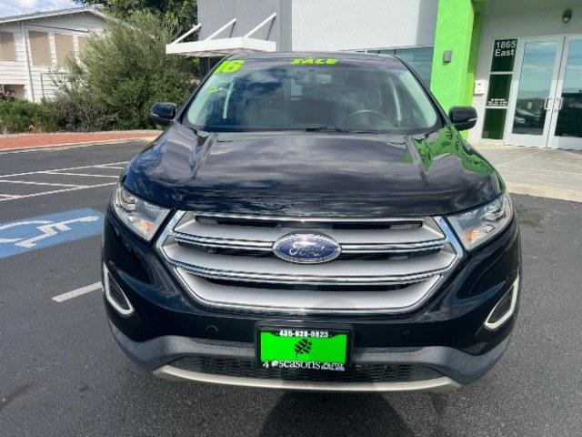 2016 Shadow Black /Ebony Ford Edge SEL (2FMPK3J84GB) with an 3.5L V-6 DOHC engine, Automatic transmission, located at 940 North Main Street, Cedar City, UT, 84720, (435) 628-0023, 37.692936, -113.061897 - Versatile Southern Utah travel starts with this 2016 Ford Edge SEL. Its 3.5L V6 engine, automatic transmission, and front-wheel drive make it a smart fit for commuting, family trips, and everyday errands. With 118215 miles, this Edge is ready for its next adventure. The SEL adds leather seating, he- Photo#1