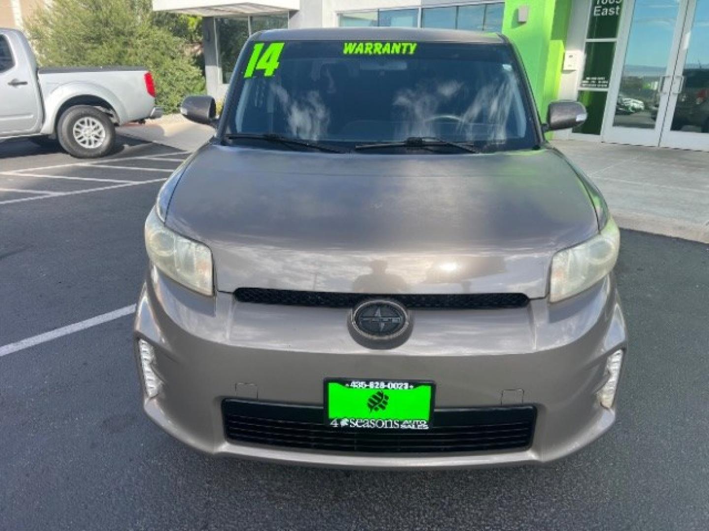 2014 Army Rock Metallic /Dark Charcoal Scion xB Release Series (JTLZE4FE0EJ) with an 2.4L I-4 DOHC engine, Automatic transmission, located at 940 North Main Street, Cedar City, UT, 84720, (435) 628-0023, 37.692936, -113.061897- Photo#1