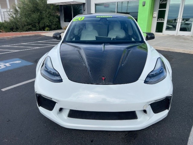 2020 Pearl White Multi-Coat /White/Black Tesla Model 3 Long Range Dual Motor All-Wheel Drive (5YJ3E1EB7LF) with an Electric engine, Electric transmission, located at 1865 East Red Hills Pkwy, St. George, 84770, (435) 628-0023, 37.120850, -113.543640 - Insanely customized Tesla Model 3. One of a kind that is sure to make people notice you! Despite all these custom parts this tesla still operates perfectly. Rides smooth and all Tesla technology works like it should. What makes this M3 so special: Lambo doors, custom hood, rear spoiler, wheels and- Photo#4