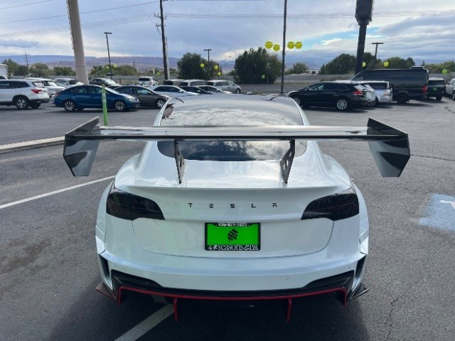 2020 Pearl White Multi-Coat /White/Black Tesla Model 3 Long Range Dual Motor All-Wheel Drive (5YJ3E1EB7LF) with an Electric engine, Electric transmission, located at 1865 East Red Hills Pkwy, St. George, 84770, (435) 628-0023, 37.120850, -113.543640 - Insanely customized Tesla Model 3. One of a kind that is sure to make people notice you! Despite all these custom parts this tesla still operates perfectly. Rides smooth and all Tesla technology works like it should. What makes this M3 so special: Lambo doors, custom hood, rear spoiler, wheels and- Photo#9