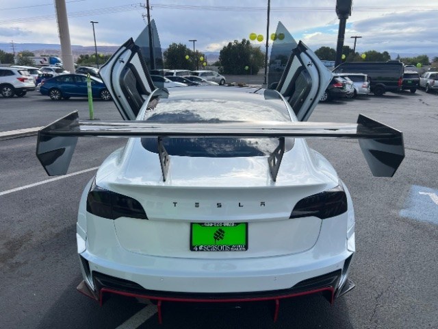 2020 Pearl White Multi-Coat /White/Black Tesla Model 3 Long Range Dual Motor All-Wheel Drive (5YJ3E1EB7LF) with an Electric engine, Electric transmission, located at 1865 East Red Hills Pkwy, St. George, 84770, (435) 628-0023, 37.120850, -113.543640 - Insanely customized Tesla Model 3. One of a kind that is sure to make people notice you! Despite all these custom parts this tesla still operates perfectly. Rides smooth and all Tesla technology works like it should. What makes this M3 so special: Lambo doors, custom hood, rear spoiler, wheels and- Photo#10