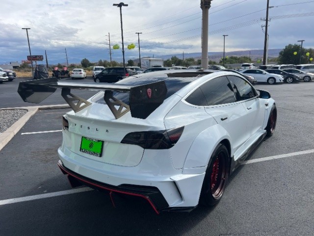 2020 Pearl White Multi-Coat /White/Black Tesla Model 3 Long Range Dual Motor All-Wheel Drive (5YJ3E1EB7LF) with an Electric engine, Electric transmission, located at 1865 East Red Hills Pkwy, St. George, 84770, (435) 628-0023, 37.120850, -113.543640 - Insanely customized Tesla Model 3. One of a kind that is sure to make people notice you! Despite all these custom parts this tesla still operates perfectly. Rides smooth and all Tesla technology works like it should. What makes this M3 so special: Lambo doors, custom hood, rear spoiler, wheels and- Photo#11